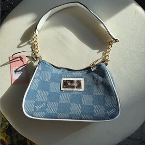 Juicy Couture Checkered Blue Shoulder Bag